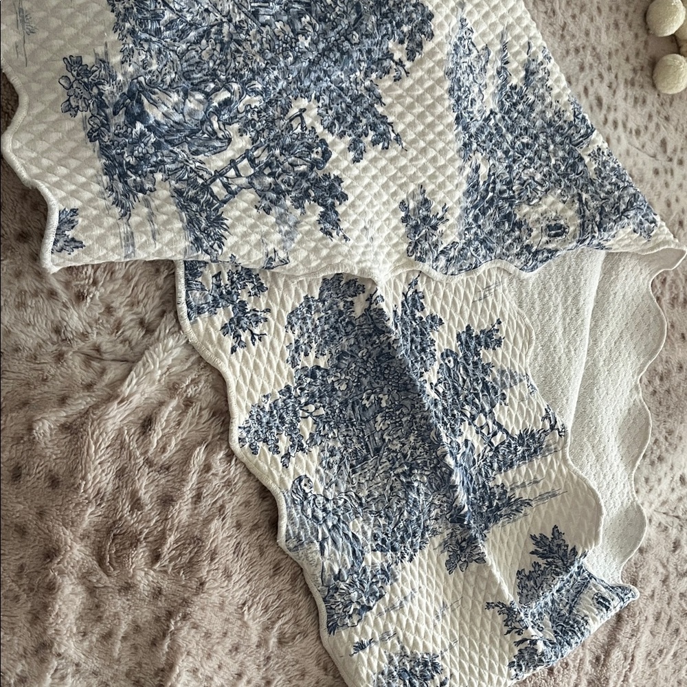Elegant Blue and White Scarf